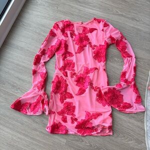Commense floral pink mini dress